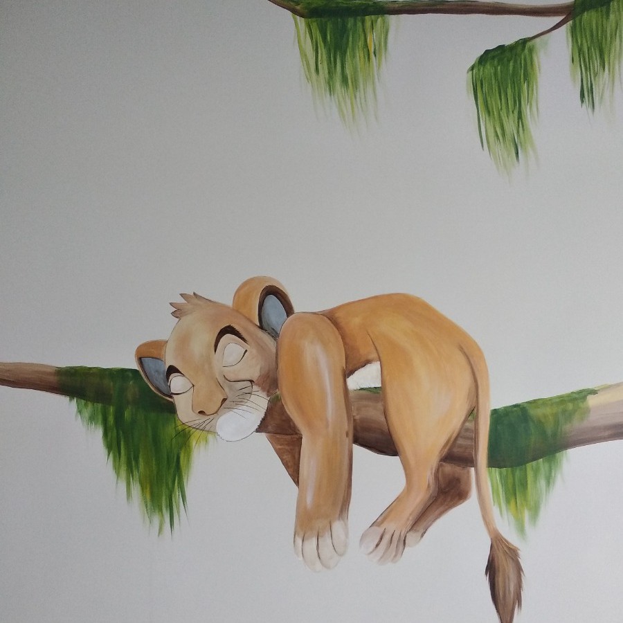 Muurschildering Lion king