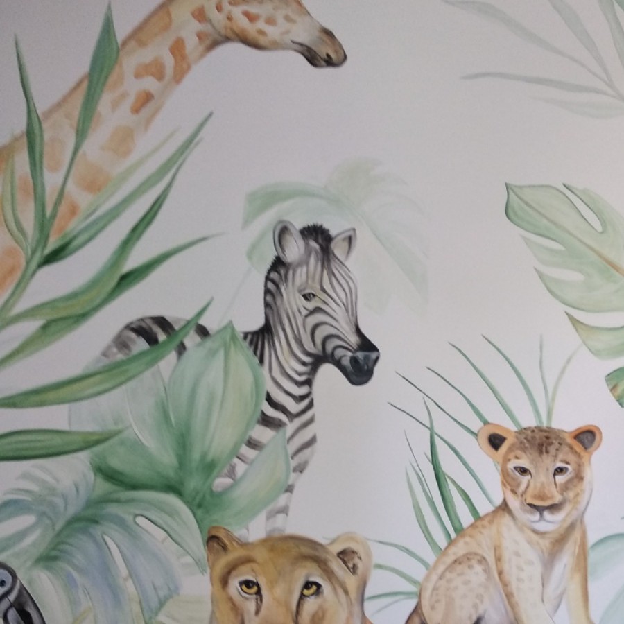 Muurschildering Jungle kamer 3