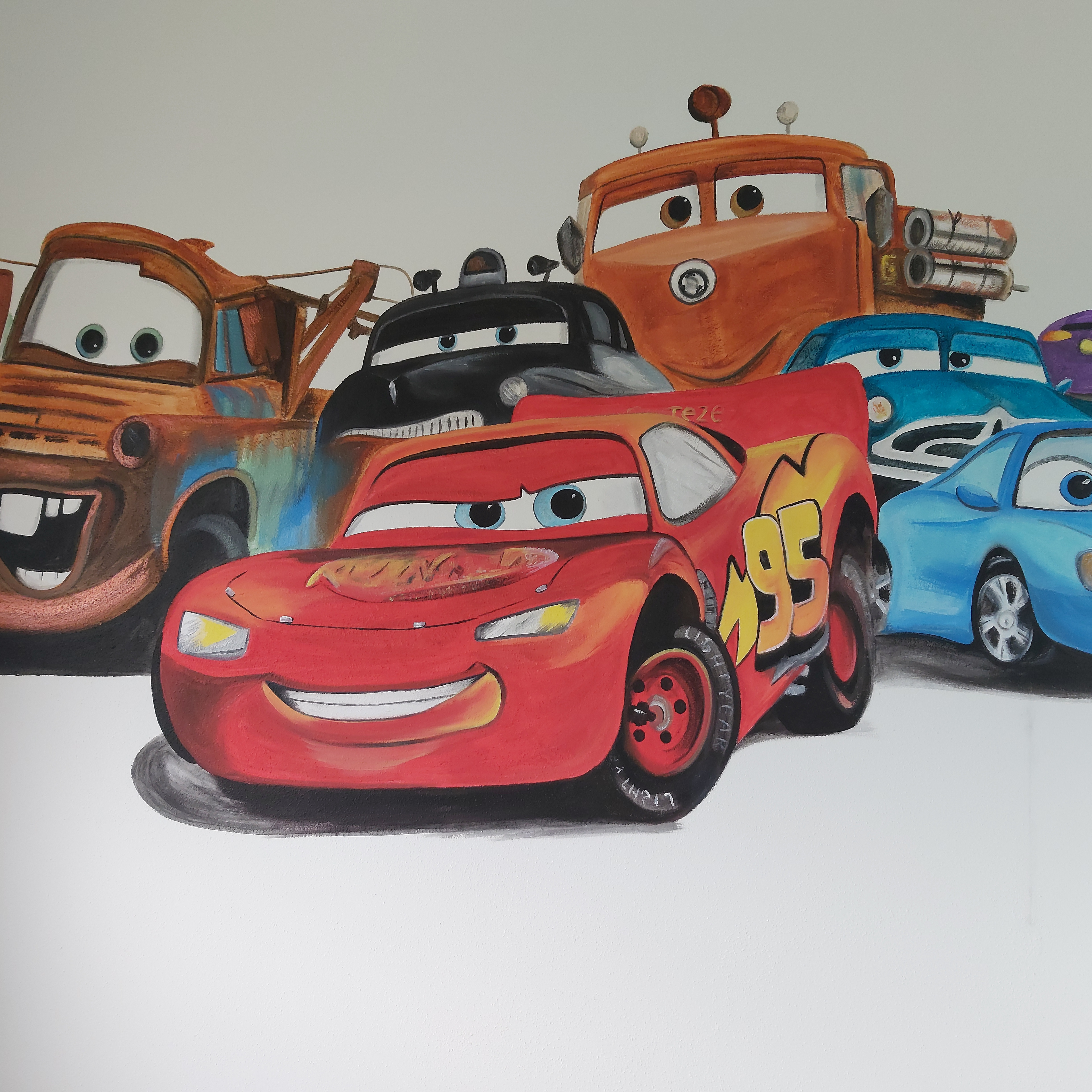 Muurschildering cars