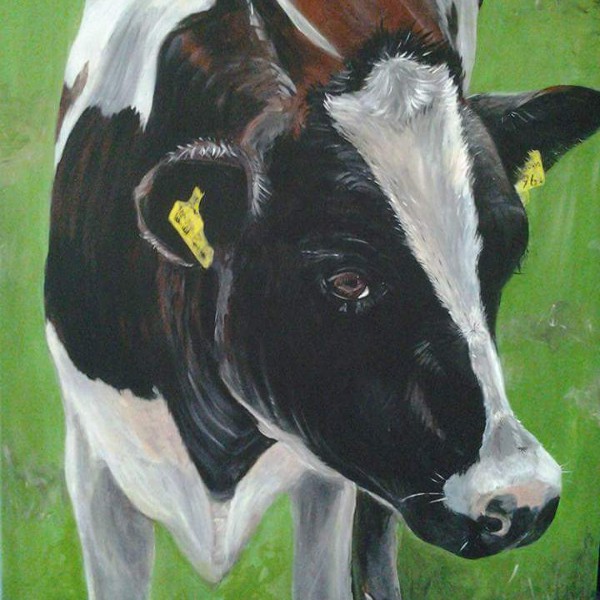Schilderij bonte koe