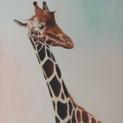 Schilderij giraffe