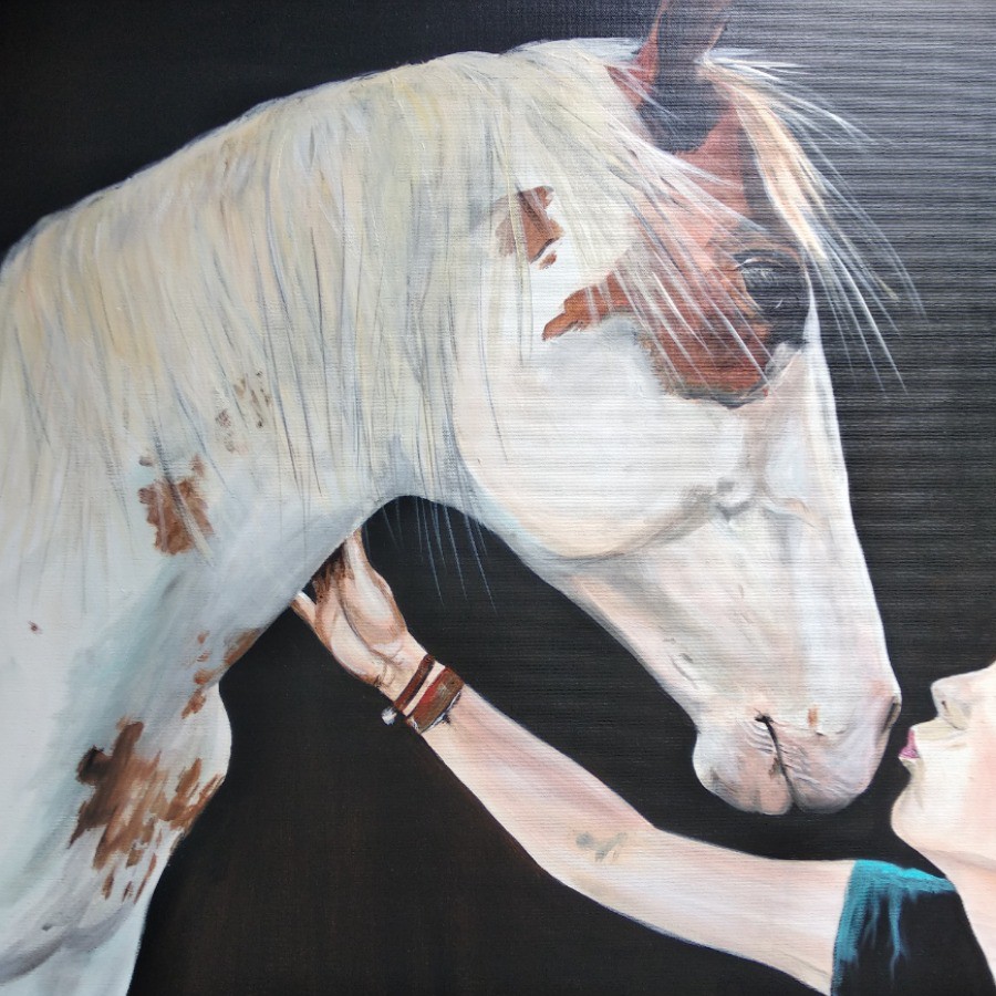 Schilderij Paardenliefde